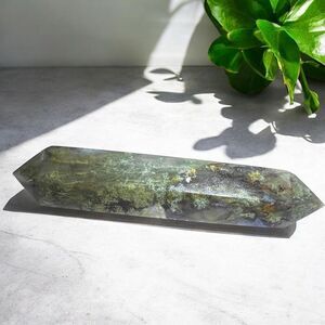 Moss Agate Crystal Double Terminated‎ Point (#7)
